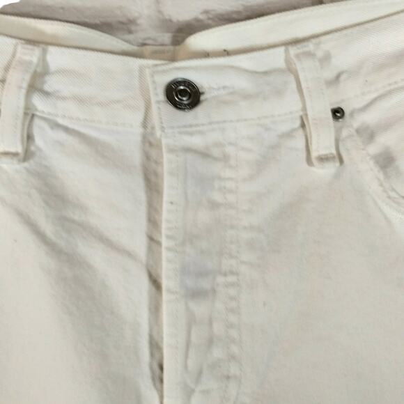 E Hudson Los Angeles Women's White Lori High Rise Denim Shorts NWT Plus Size 32 - Picture 2 of 10